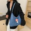 Original Denim Bag, Old and Large-capacity Shoulder Oblique Span Bag 2025 New Literary and Artistic Dual-purpose Schoolbag Trendy Girl