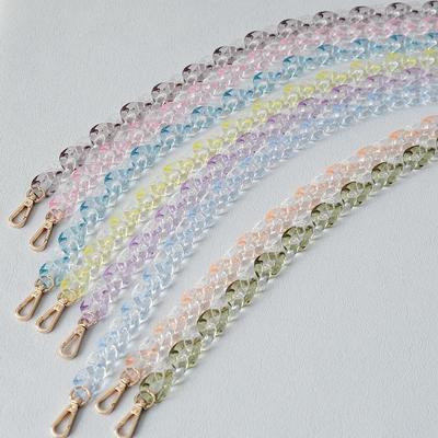 Neue Mode Frau Handtasche Zubehör Kette Abnehmbare Frühling Candy Transparent Tasche Strap Crossbody Schulter Kette Griff Kette