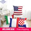 Usa Australia Flag Print Cushion Cover Super Soft Short Plush Pillow Covers 45*45 Throw Pillow Case Sofa Home Decor Pillowcase