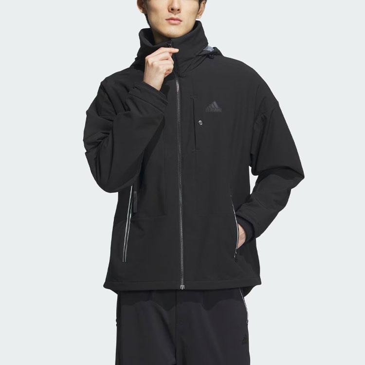 Adidas Fustl Jacket 2 Logo Sports Casual Loose Hooded Jacket Men Jackets Black IZ1496
