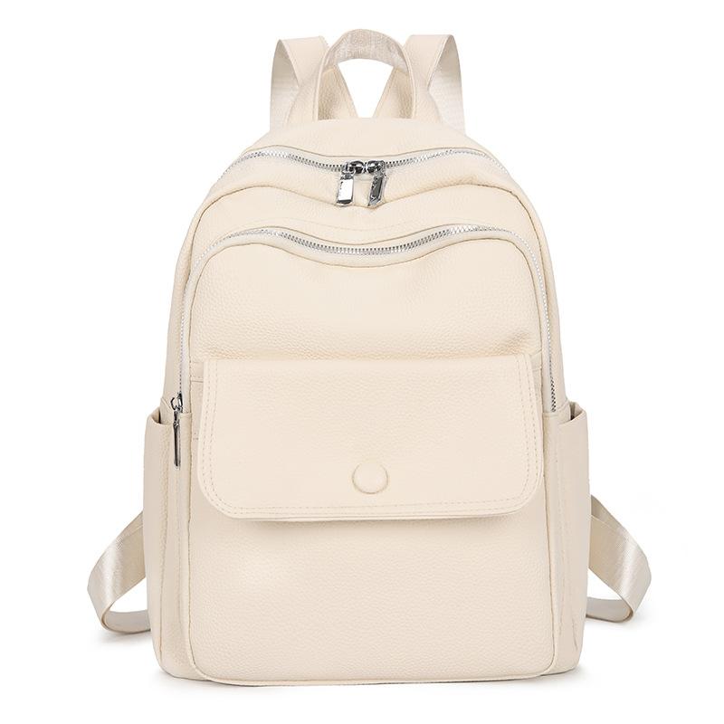 Schoolbag Backpack Women's Korean Edition 1011 Autumn New Fashion PU Personality Women's Travel Backpack Trendy Student School Bag