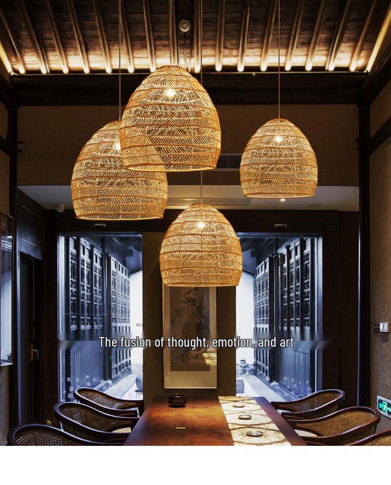 Japanese Rattan Pendant Light for Restaurant, Bar, Bedroom, Study, Tea Room, or Tatami Homestay