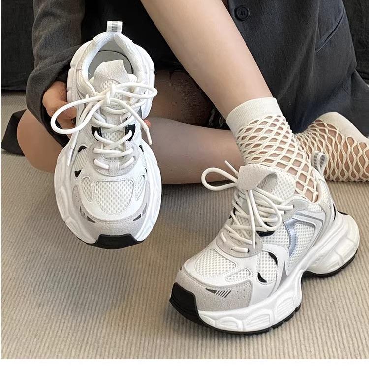 Dad shoes women's spring and autumn new mesh breathable casual sports shoes women's versatile thick-soled feet small women's shoes