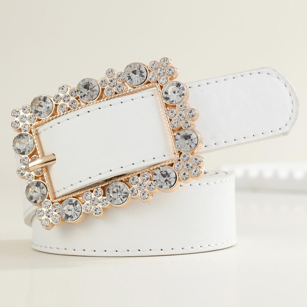 Small Flower Rhinestone Japanese Buckle Decorative Belt