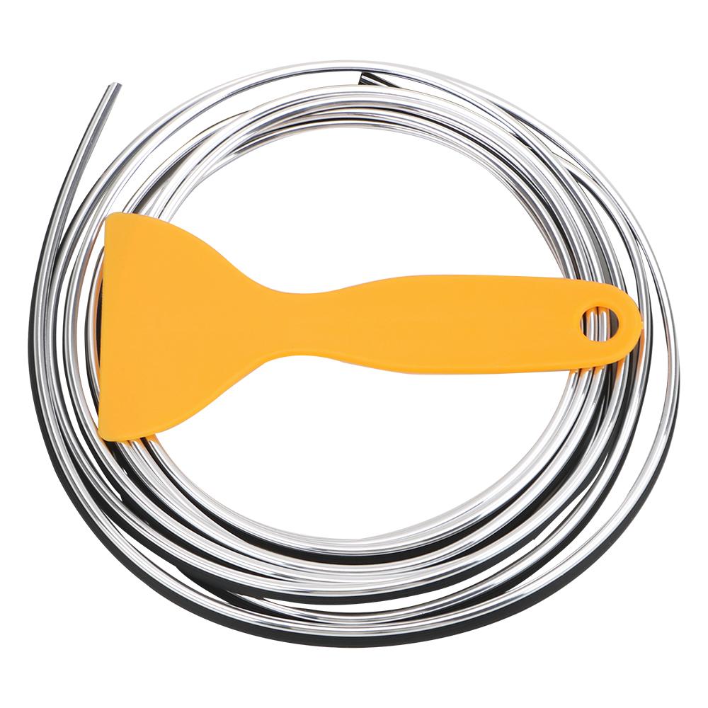 

Декоративные молдинги для интерьера, защитная полоса для отделки дверей автомобиля, декоративная полоса для кромки приборной панели, 3-метровая наклейка на кромку серебряный