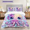 Octopus Pattern Bedding Quilt Set Quilt Cover Pillowcase Home Decoration Birthday Gift (1 * duvet cover + 2 * pillowcase, without core)