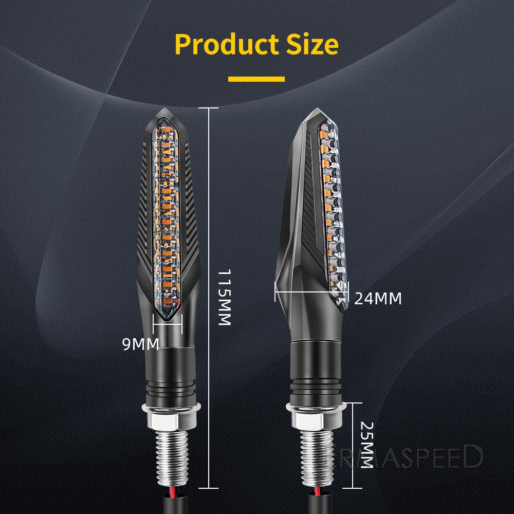 Universal LED Sequential Turn Signal Motorcycle Waterproof IP68 Flowing Flasher Blinker Indicator Signal Light Accessories