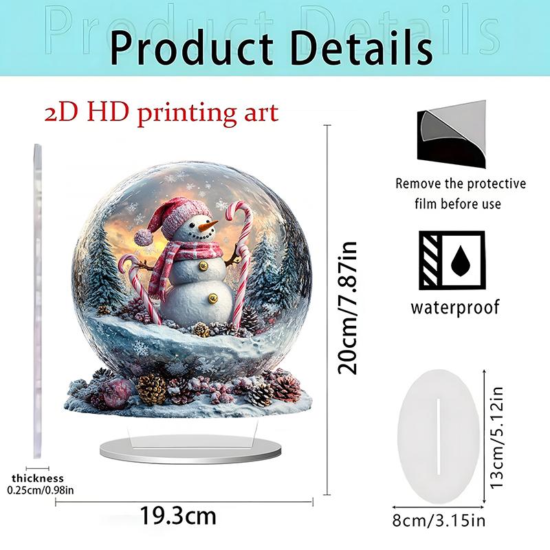 2025 Nová scéna Vánoční stolní středový doplněk 2D plochý akryl pro domácí kancelářskou dekoraci Party ozdoba