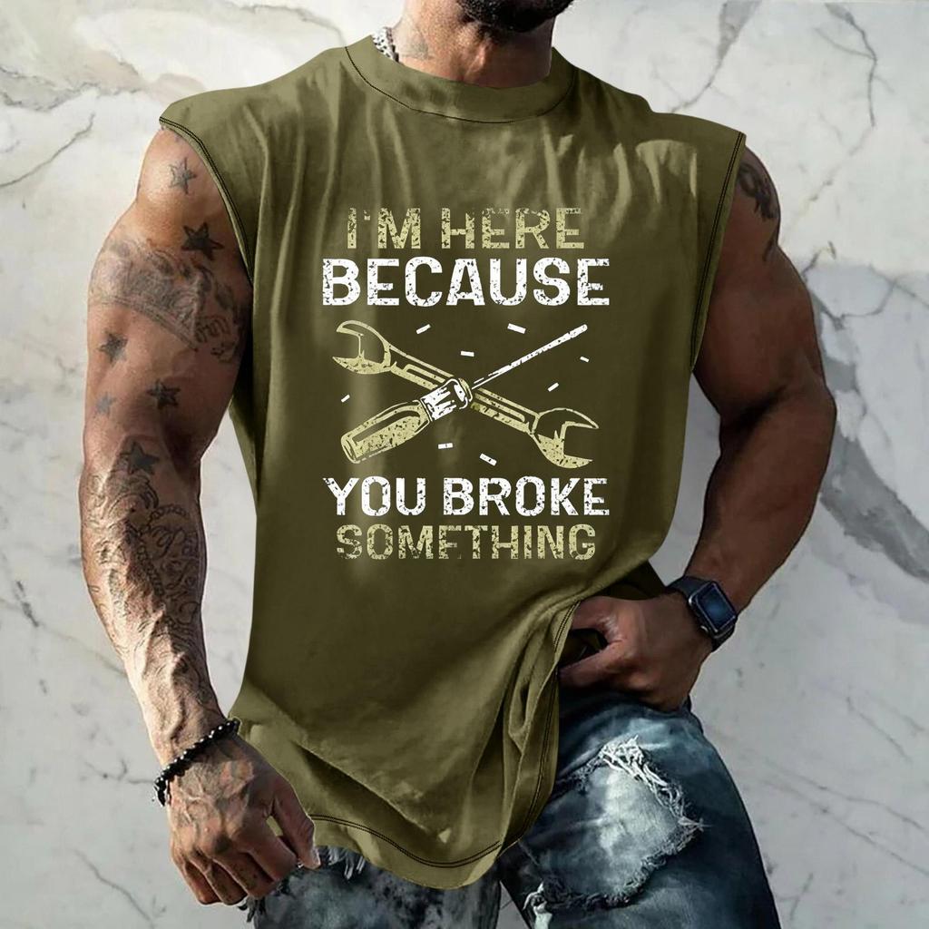 Canotta Casual da Uomo Senza Maniche Vestibilità Larga Maglietta da Palestra Grafica Stampata Allenamento Palestra Leggera Comoda Abbigliamento Estivo
