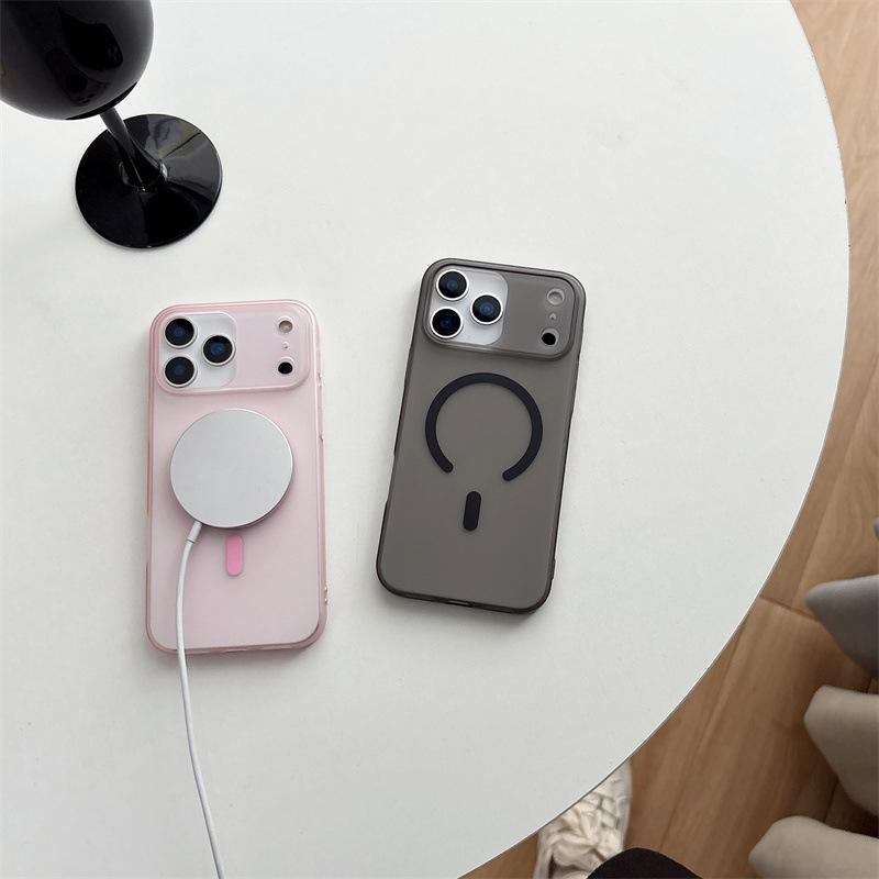 Applicable To IPhone17PROMAX Ice Mist Skin Sensor Magnetic Case Apple 16 Simple Ultra Thin Hard Protective Case 15