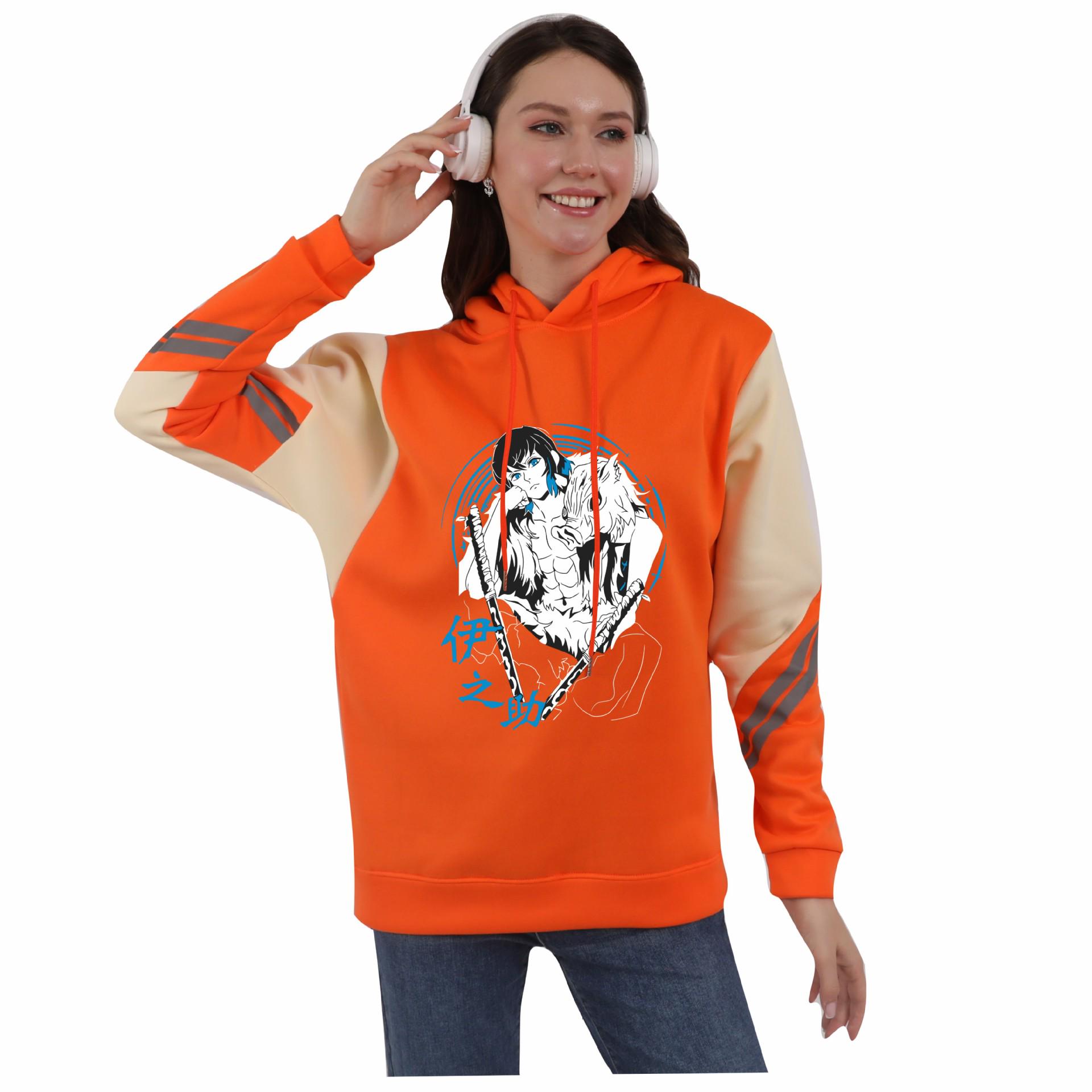 

Demon Slayer Kimetsu no Yaiba Print Color Block Hoodie - Unisex Casual Pullover M