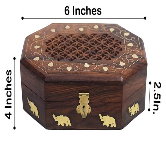 

Деревянная шкатулка для хранения украшений диаметром 15,24 см.. Деревянный органайзер для украшений.