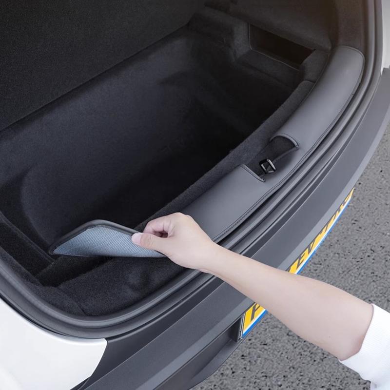 Für Tesla Model Y Juniper 2025-2026 Leder Kofferraumschwellenschutz Schutzabdeckung Hinterer Ladeboden Schwellenleiste Kratzfeste Zubehörteile