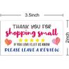 50pcs Thank You For Shopping Thank You Card Heart Shopping Purchase Greeting Cards for Small Business Owners Package Inserts