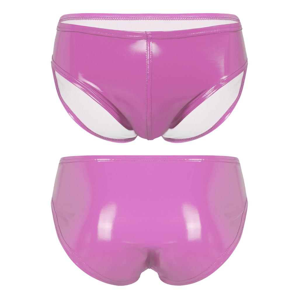 Mens Wet Look Patent Leather Briefs Underwear Male Underpants Club Pole Dancing Costume