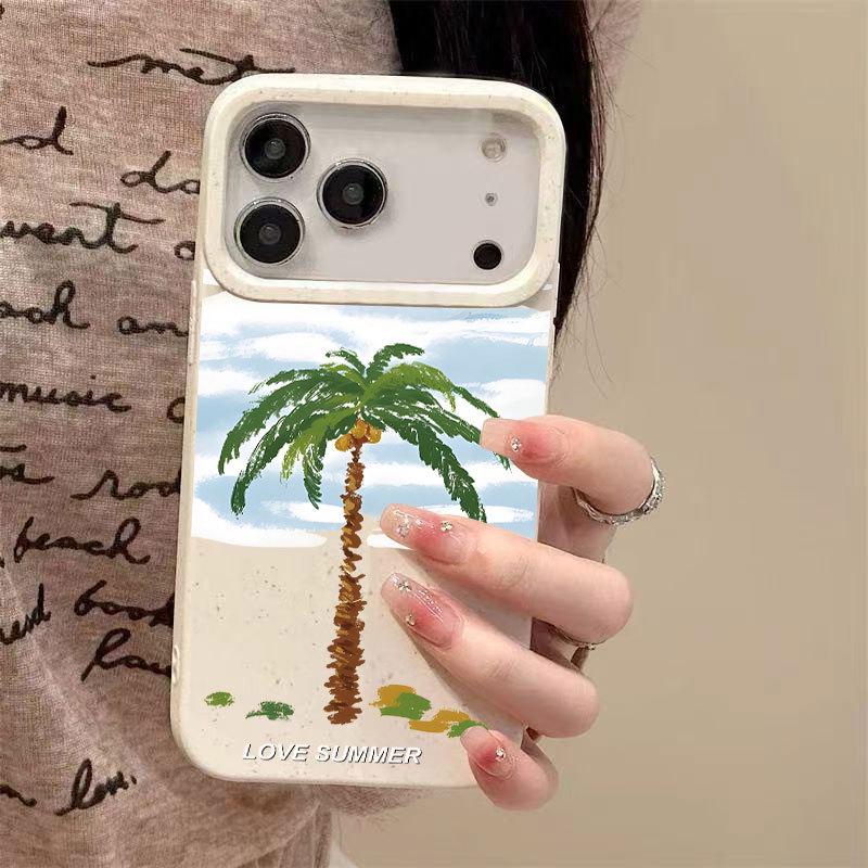Kokospalmen-Ölgemälde iPhone 17 Hülle für Apple 16 Pro, 14 Pro Max, 13, Grenzüberschreitend 15 Weichschale