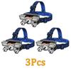 5 LED Headlamp Ultra Bright Headlight 4 Modes USB Rechargeable Waterproof for Outdoor Camping Hiking Fishing Cycling Running
