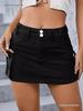European & American Street Style Low-Waist Slim Fit Solid Color Autumn Skirt for Women