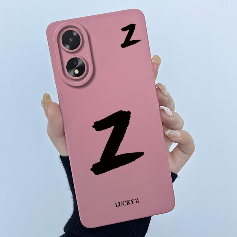 Case For Oppo A18 A38 A58 A78 4G Cover Camera Protection Cute Letter Liquid Silicone Soft Back Covers For Oppo A 38 A 18 Housing