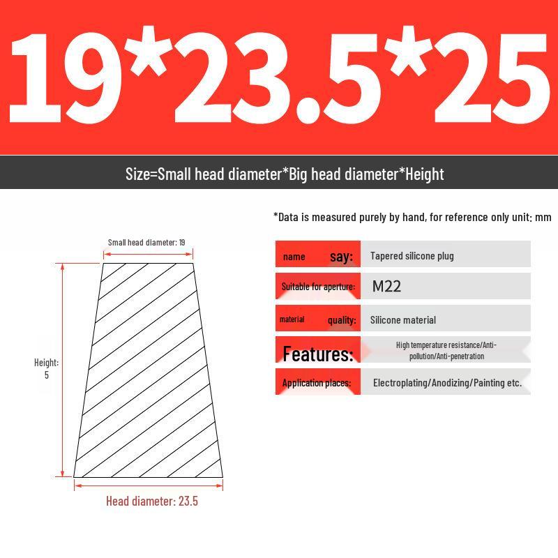 High-Temperature Resistant Silicone Tapered Stopper with Threaded Hole Plug for Sealing and Oxidation Protection