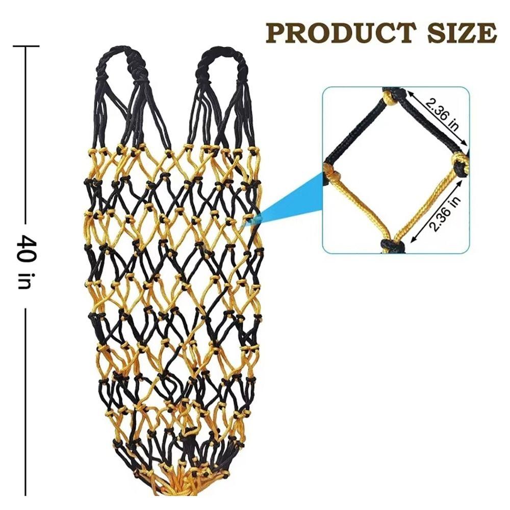 2Pcs/Set New Slow Feed Hay Net Large Capacity 40inch Horse Hay Bag Hanging Hay Feeder Bag for Horses Goat Sheep