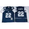 Jersey Retro NFL Dallas Cowboys 21 22 Bordado Throwback Uniforme de Fútbol para Hombre Ropa Deportiva para Aficionados