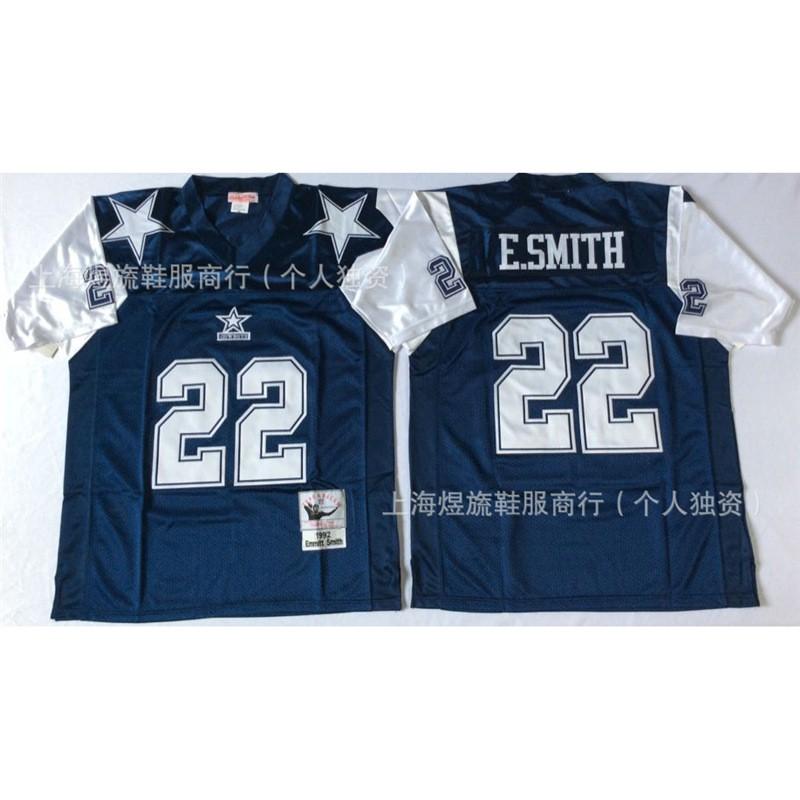 Jersey Retro NFL Dallas Cowboys 21 22 Bordado Throwback Uniforme de Fútbol para Hombre Ropa Deportiva para Aficionados
