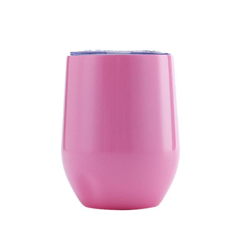 Custom 12oz Stainless Steel Double Layer Eggshell Insulated Vacuum Thermos Coffee Cup Outdoor Mini Egg Shaped Cup Mug with Lid