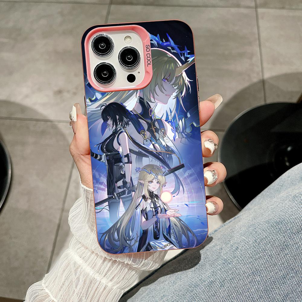 

Wuthering Waves Fleurdelys Phone Case for iPhone 17 16 15 14 13 12 11 X XR XS Air Pro Max Plus Pink Colorful Silver Cover iPhone X