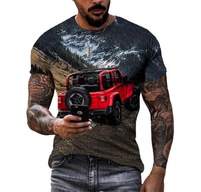 T-shirt New Summer Trend Men's Hardcore Suv Pattern 3d-printed Outdoor Casual Quick Dry Short Sleeve Vintage Classic O-neck Top