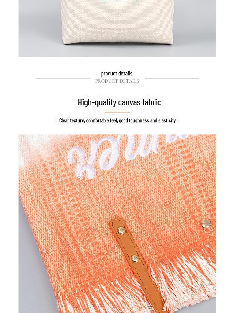 New Embroidered Canvas Shoulder Bag for Beach and Vacation