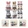 HEMOTON Mini Rabbit Stuffed Animal Party Small Plush Animal Birthday Day Easter Plush Fillers 12-Piece Keychains, Favors, Keychains, Gifts,