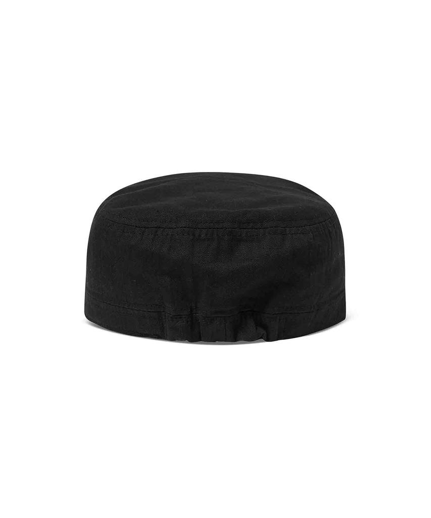 BEYOND CLOSET [Collection Line] Hand-Printed Washed Cotton Military Cap Black