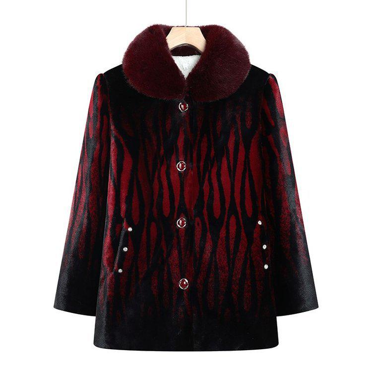 Women's One-Piece Grandma Style Mink Velvet Jacket – Versatile, Stylish, Autumn/Winter Top