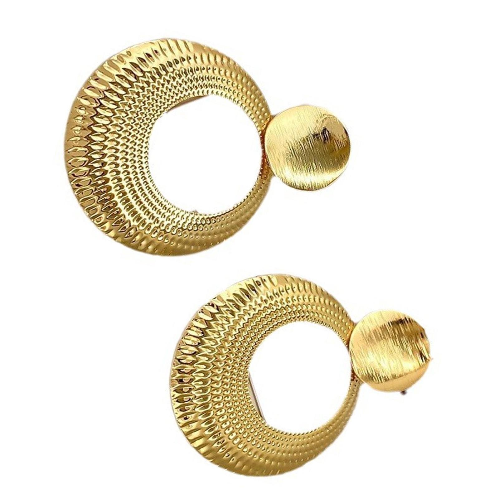 

Заявление Круглые Серьги-гвоздики в виде обручей для женщин Девушка Металлические Геометрические Подвесные Серьги Аксессуары для ушей для вечеринки золотой