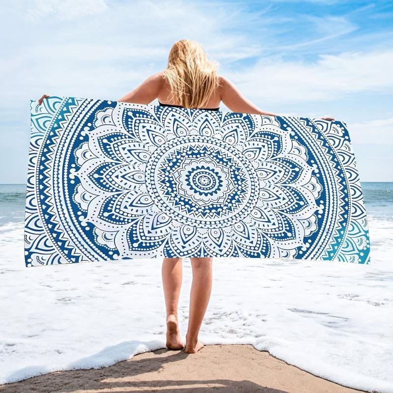 Ultra Absorbent Microfiber Beach Towel Quick Dry Printed Large Bath 90x180cm