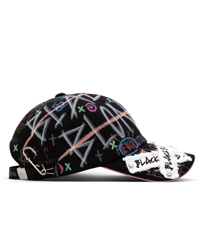 BLACKBLOND Bibbidi Plate Logo Cap Graffiti Version (Black)