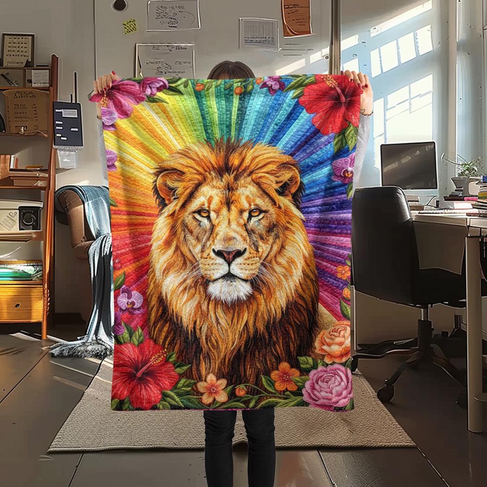 1PC Patchwork art Print FlAannel Blanket, High quality Comfortable for All Seasons, Home Decor, Warmth and Comfort