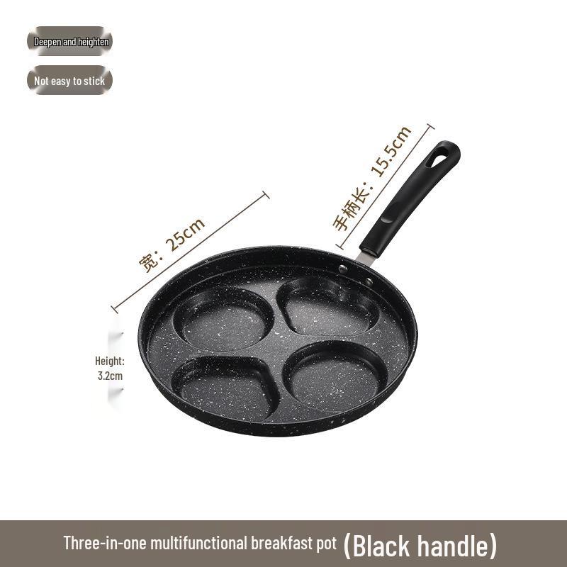 Egg Burger Pan: 4-Hole Breakfast & Steak Die-Cast Fry Pan