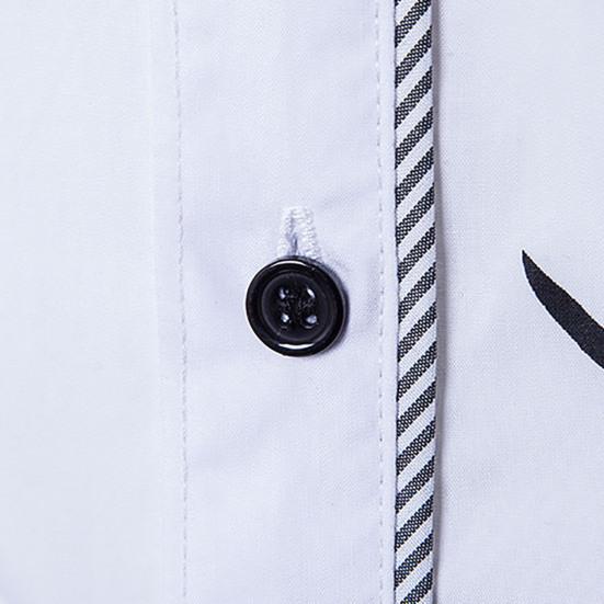 Men Shirt Turn-down Collar Single-breasted Slim Fit Ethnic Style Spring Shirt for Daily Wear