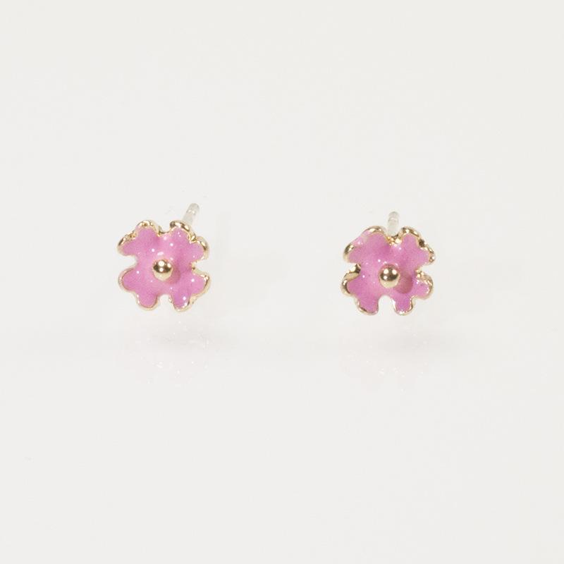 S925 Silver Needle New Flower Drip Oil Earrings Small Earrings Niche Design Pearl Earrings