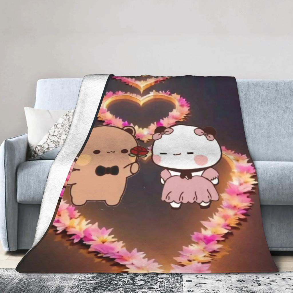 Bubu Dudu Heart Love Super Soft Plush Throw Blanket for Kids and Adults Flannel Sofa Bedspread Living Room Bed Cover