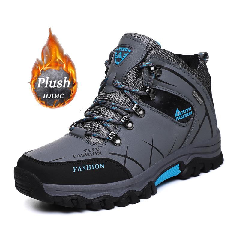  Men Hiking Shoes Waterproof Leather Shoes Climbing & Fishing Shoes New Popular Outdoor Shoes Men High Top Winter Boots