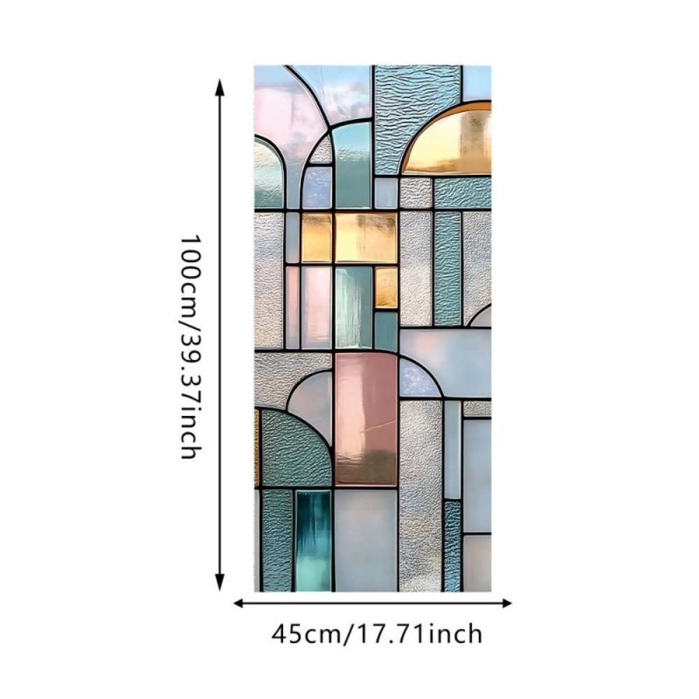 Static Cling Privacy Window Film Colorful Brick Decorative Window Stickers Home Decoration