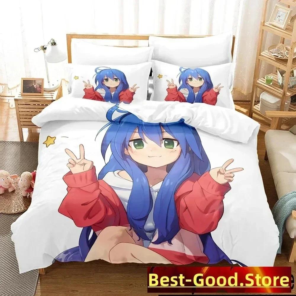 Anime Konata Izumi Lucky Star Bedding Set Printed Bed Set With Pillowcase Bed Duvet Cover Soft Queen King Size Bedclothes Home