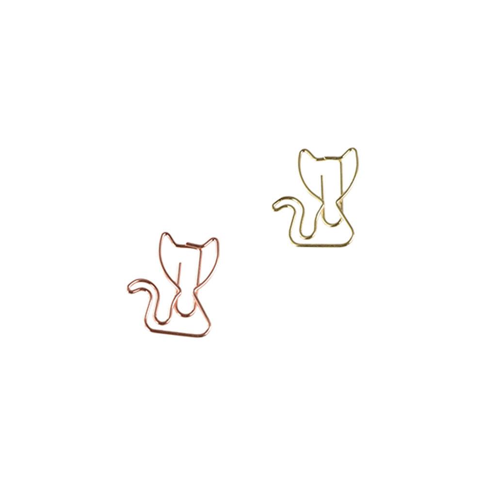 10pcs Metal Paper Clips Cat Shaped Bookmark Holder Paper Decorative Clip  School