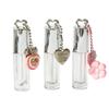 1Pcs Silver Heart-Shaped 2.5Ml Empty Lip Balm Tubes Transparent Lip Gloss Tube Container With Cap Cosmetic Sample Container
