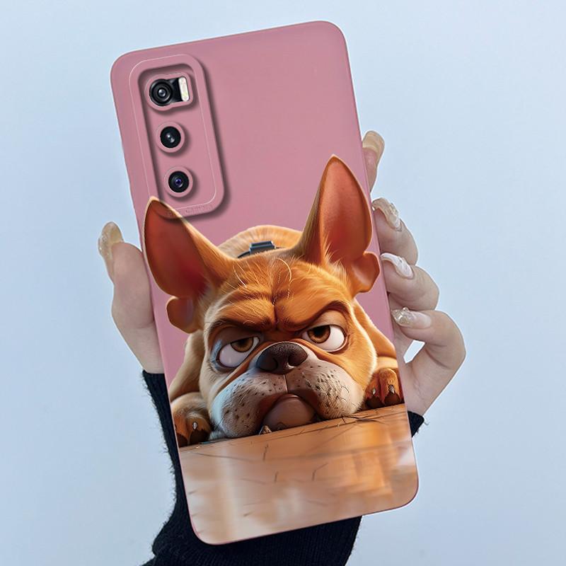 For Vivo V20 SE Case V2022 V2023 Lovely Cartoon Cat Liquid Silicone Soft TPU Shockproof Bumper For Vivo V20SE Phone Cover Funda