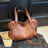 Retro Značka Prostorná Taška přes Rameno Dámská Luxusní Jednobarevná Klasická Crossbody Taška Velkokapacitní Styl Měkká PU Kůže Tote Taška