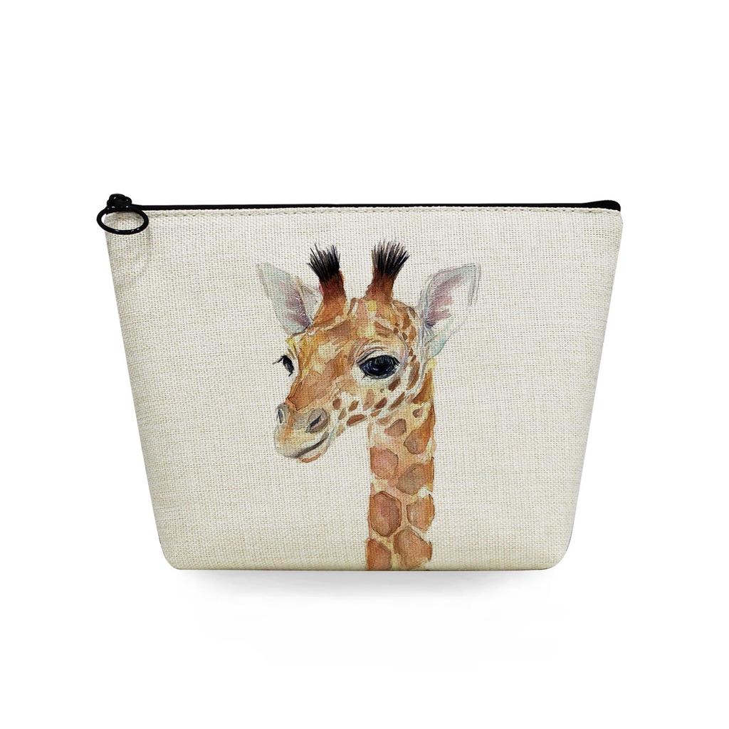Women Giraffe Print Cosmetic Bag Toiletries Organize Travel Storage Case 6870